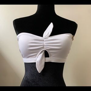 Victoria secret pink strapless white swim top